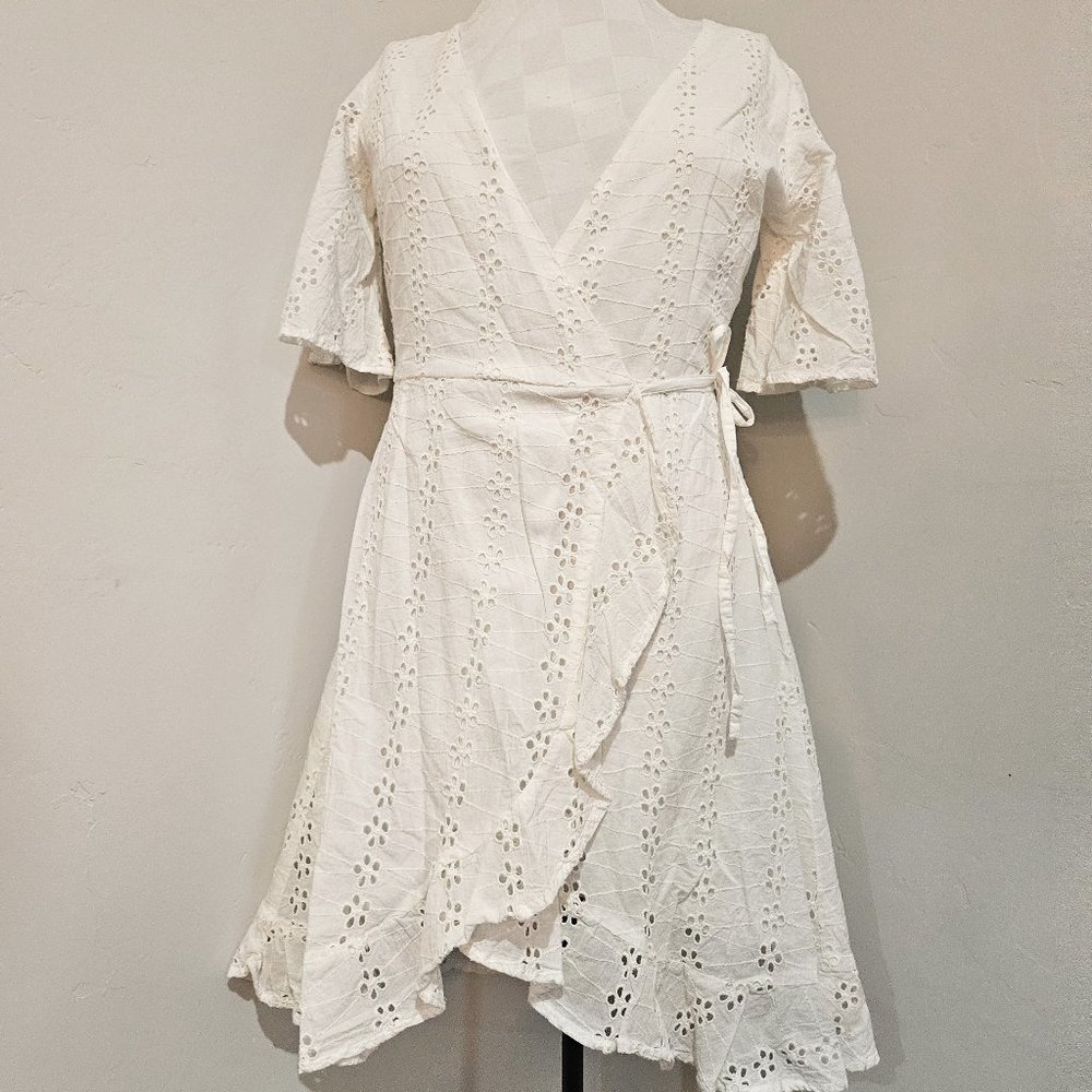 Wrap Around Eyelet Dress